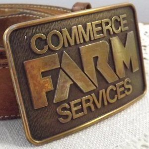 Commerce Farm Services Vintage Belt Buckle
